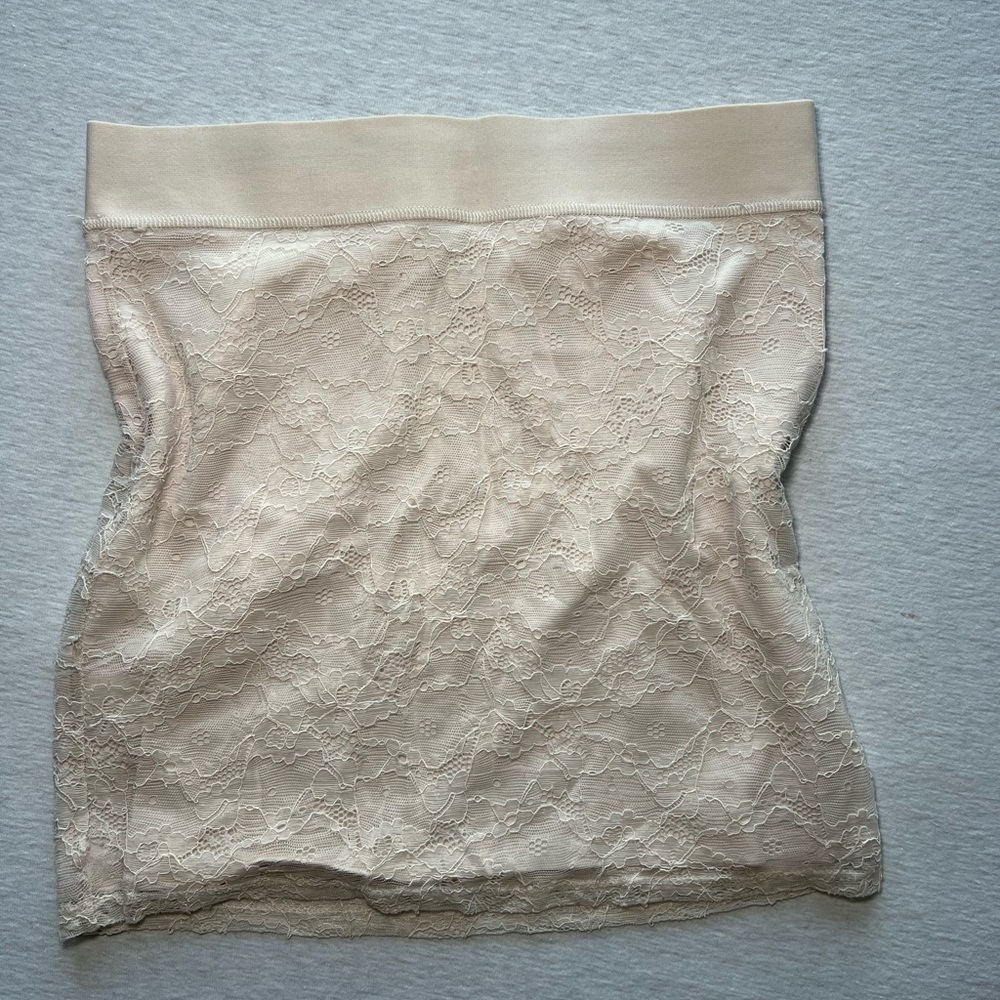 Y2K H&M Cream Floral Lace Pencil Skirt size 8